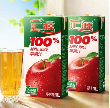 汇源100%苹果汁 1l*6盒/箱精选特价-什么值得买?